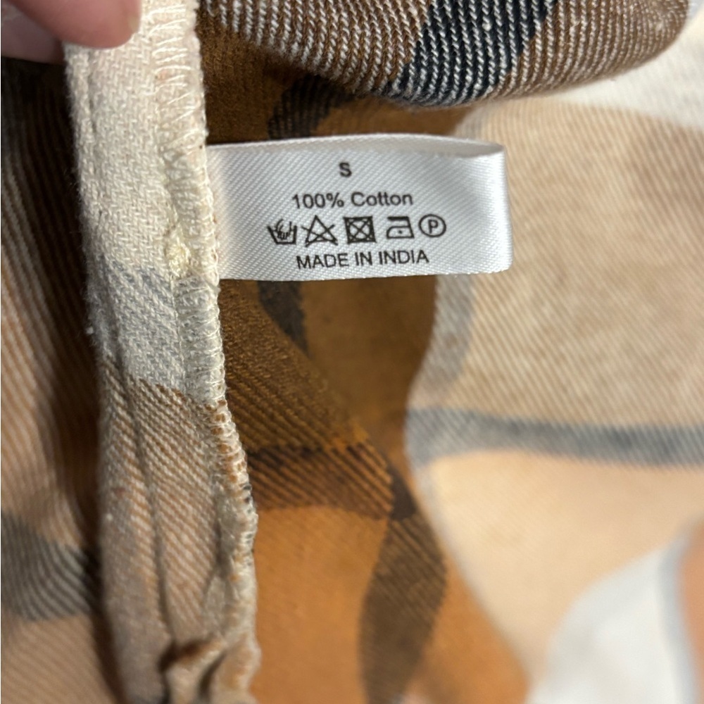 Panache Apparel “Until Sundown” Ivory and Brown Button Down Flannel - Picture 7 of 9